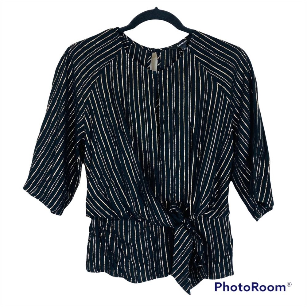 Express Shimmer Key Hole Blouse